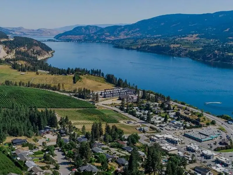 Aerial view of the Lake Country district