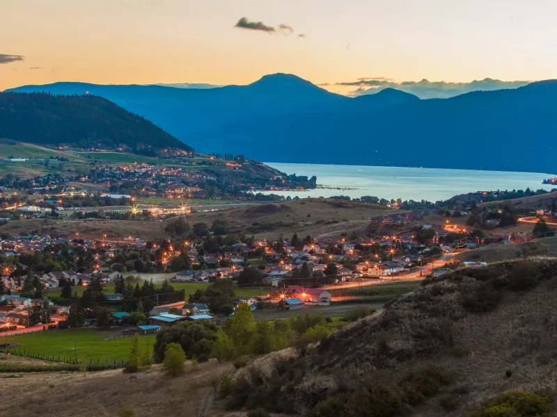 Panoramic view of Vernon BC landscape