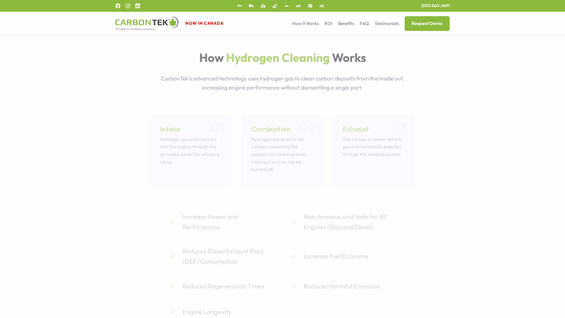 CarbonTek how-it-works section (desktop)