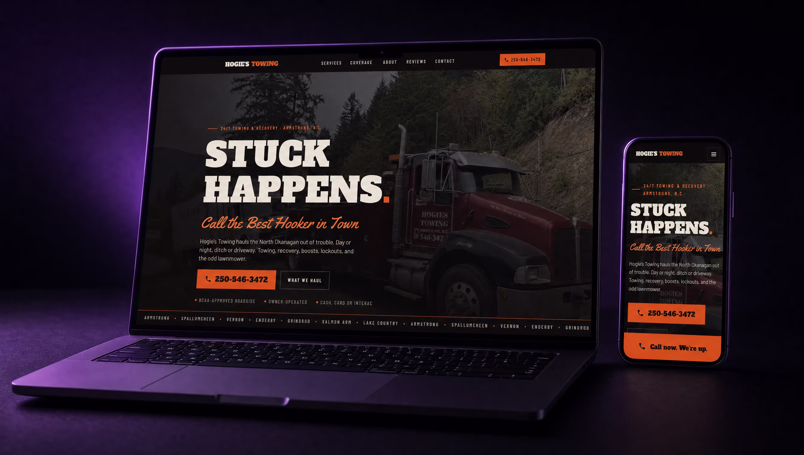 Hogie's Towing website built by TheBomb®
