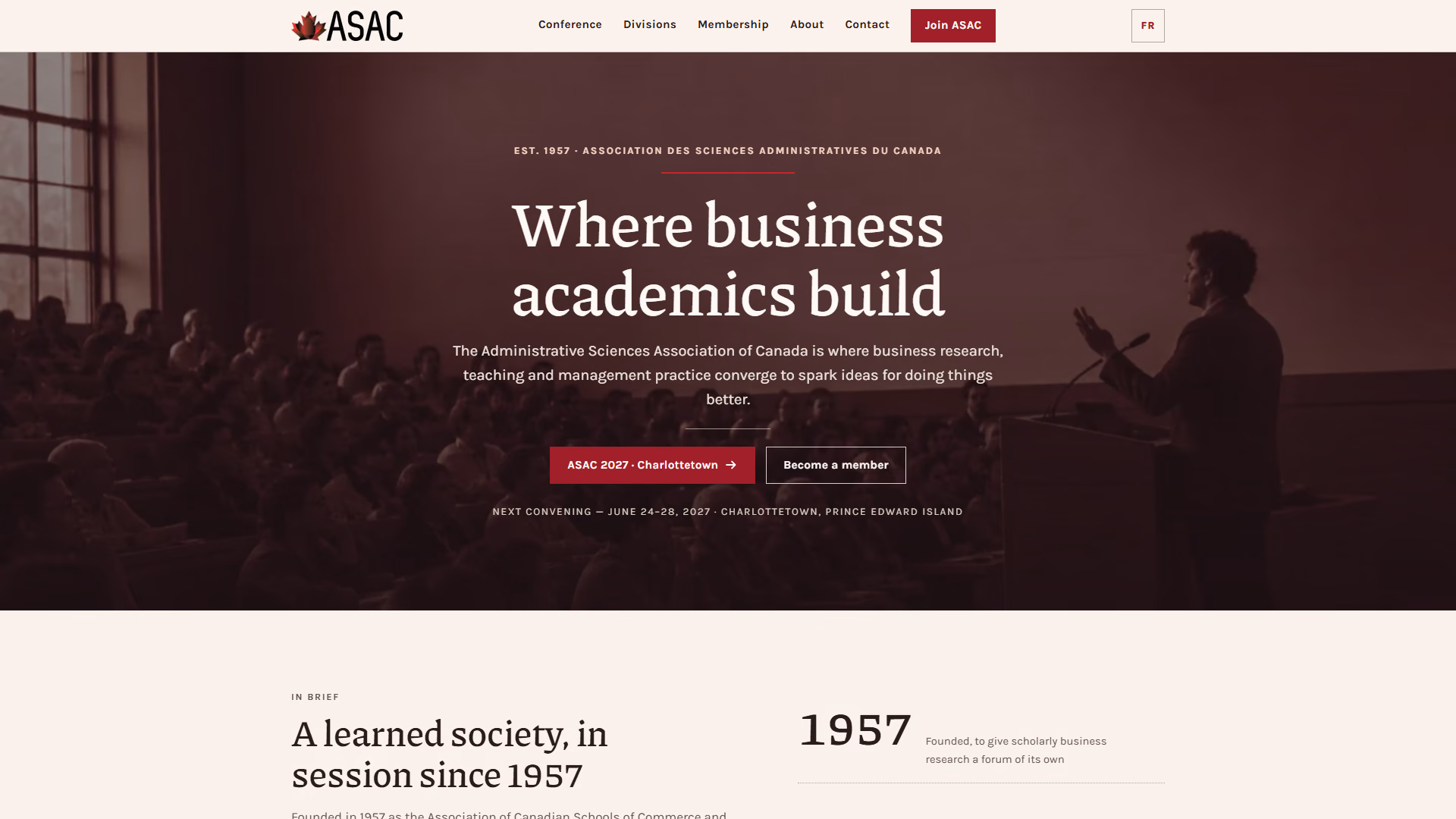 ASAC website prototype by TheBomb®, Association in Canada