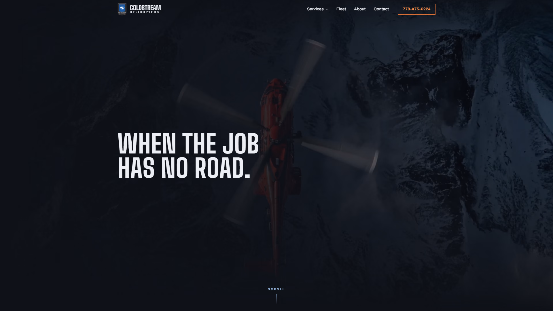 Coldstream Helicopters website prototype by TheBomb®, Aviation in Kelowna, BC
