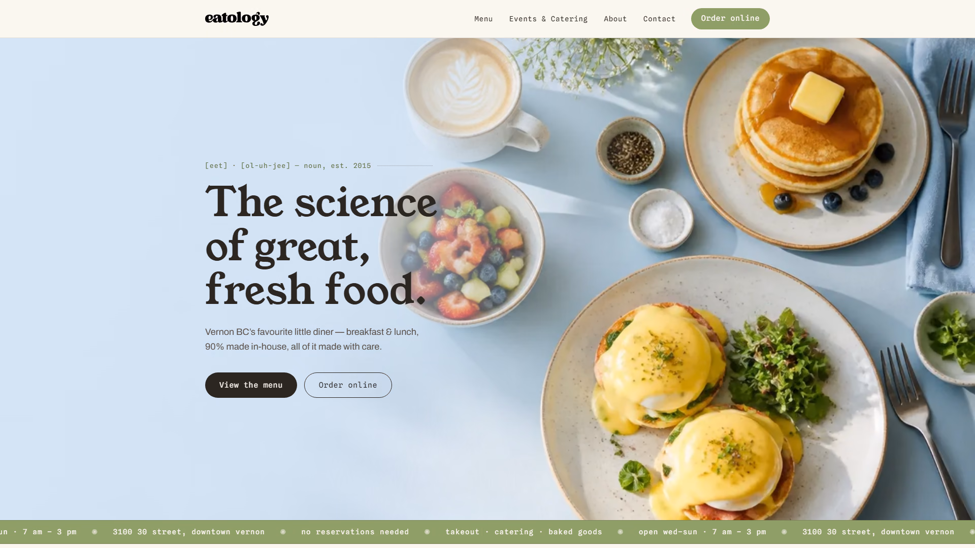 EATology website prototype by TheBomb®, Restaurant in Vernon, BC