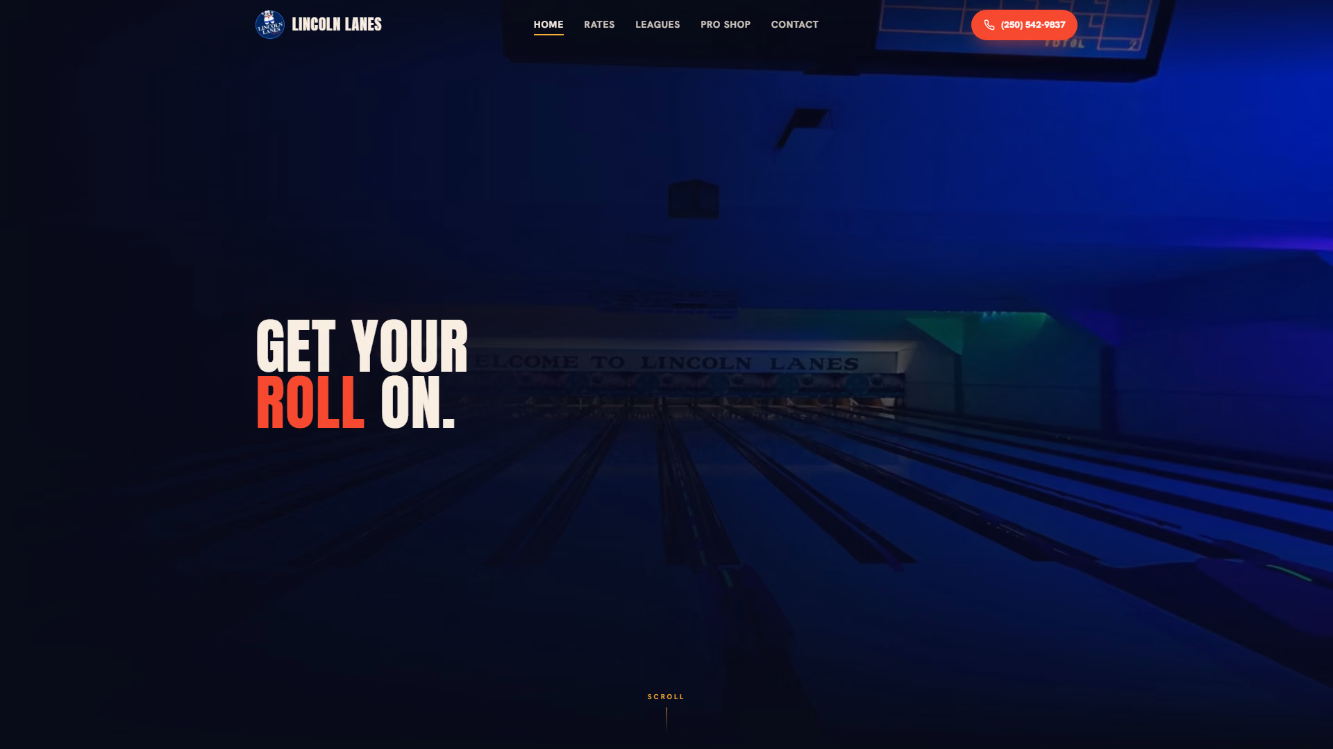 Lincoln Lanes website prototype by TheBomb®, Bowling Centre in Vernon, BC