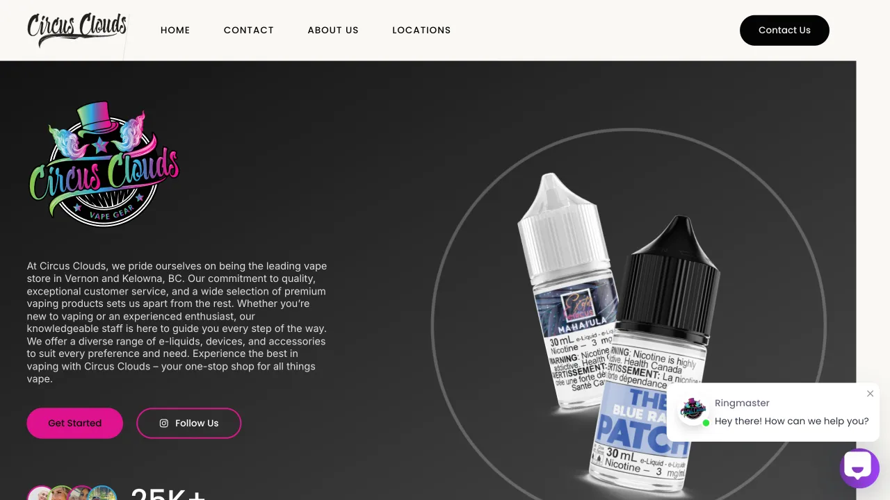 Circus Clouds - Professional Website Design Portfolio by TheBomb® Digital Marketing - Custom Web Development Services in Toronto, Vancouver, Calgary, Ottawa, Montreal, Kelowna, Canada