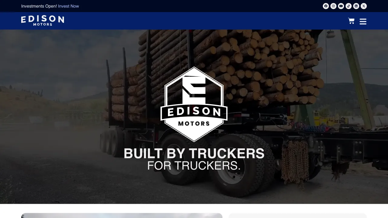 Edison Motors - Professional Website Design Portfolio by TheBomb® Digital Marketing - Custom Web Development Services in Toronto, Vancouver, Calgary, Ottawa, Montreal, Kelowna, Canada
