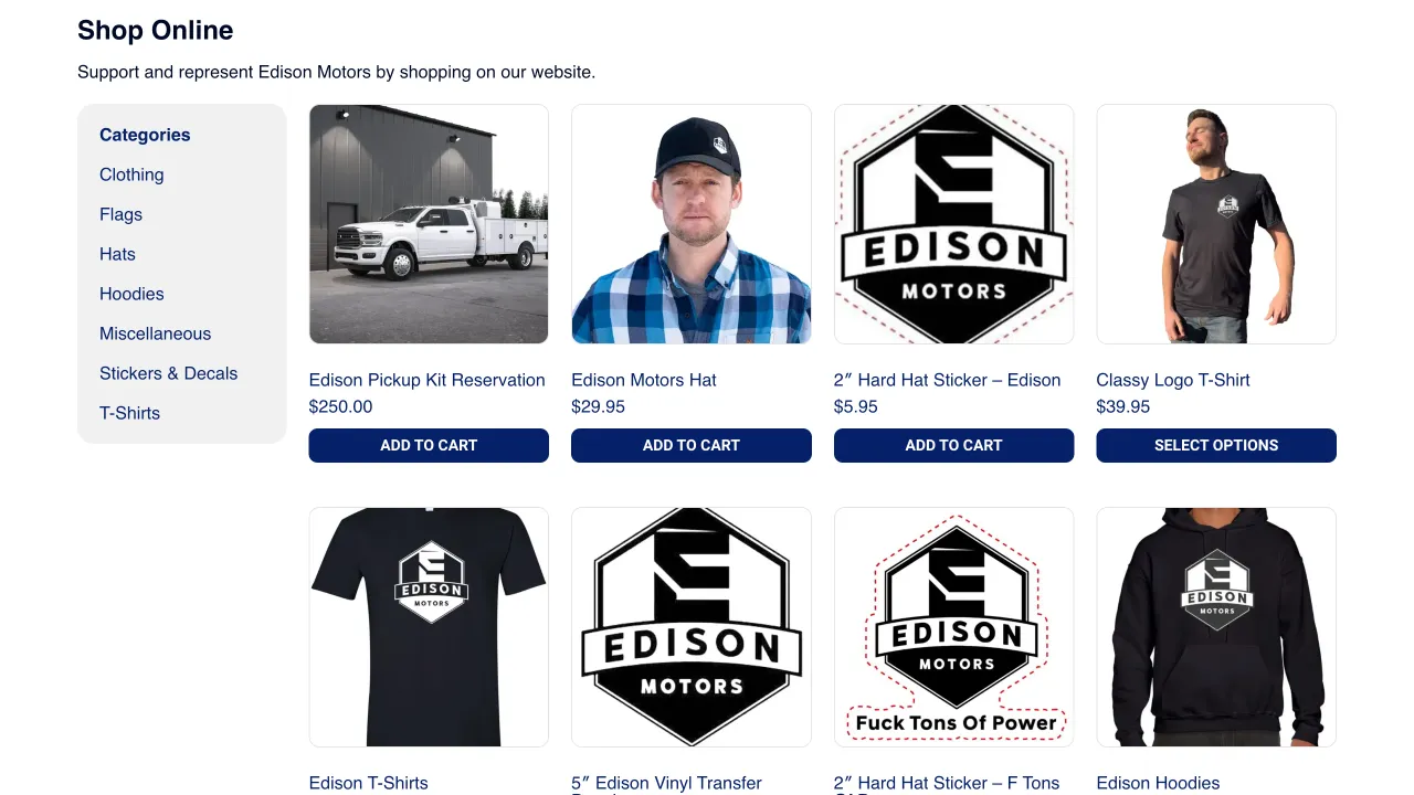 Edison Motors Website Design Screenshot 1 - Automotive Portfolio - TheBomb® Digital Marketing Services Across Canada Edison Motors - Edison Motors Website Screenshot 1 - Professional Web Design Portfolio by TheBomb® Digital Marketing in Toronto, Vancouver, Calgary, Ottawa, Montreal, Kelowna, Canada