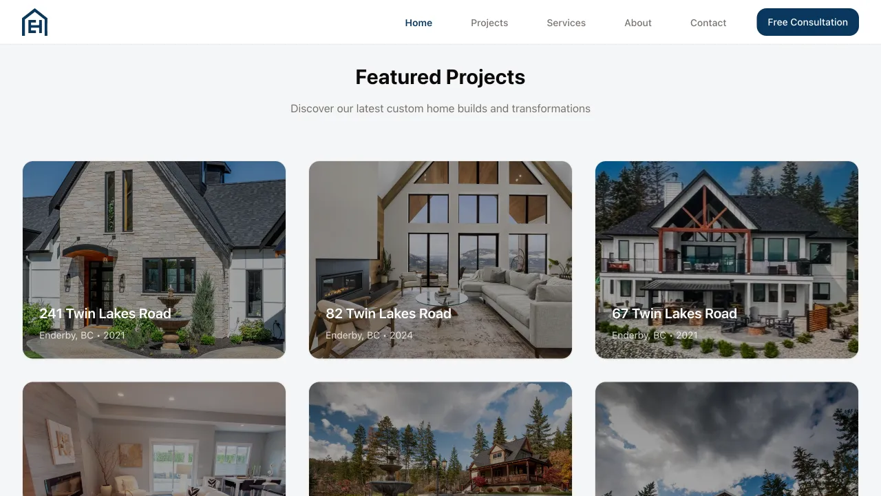 Enns Homes - Enns Homes Website Screenshot 2 - Professional Web Design Portfolio by TheBomb® Digital Marketing in Toronto, Vancouver, Calgary, Ottawa, Montreal, Kelowna, Canada
