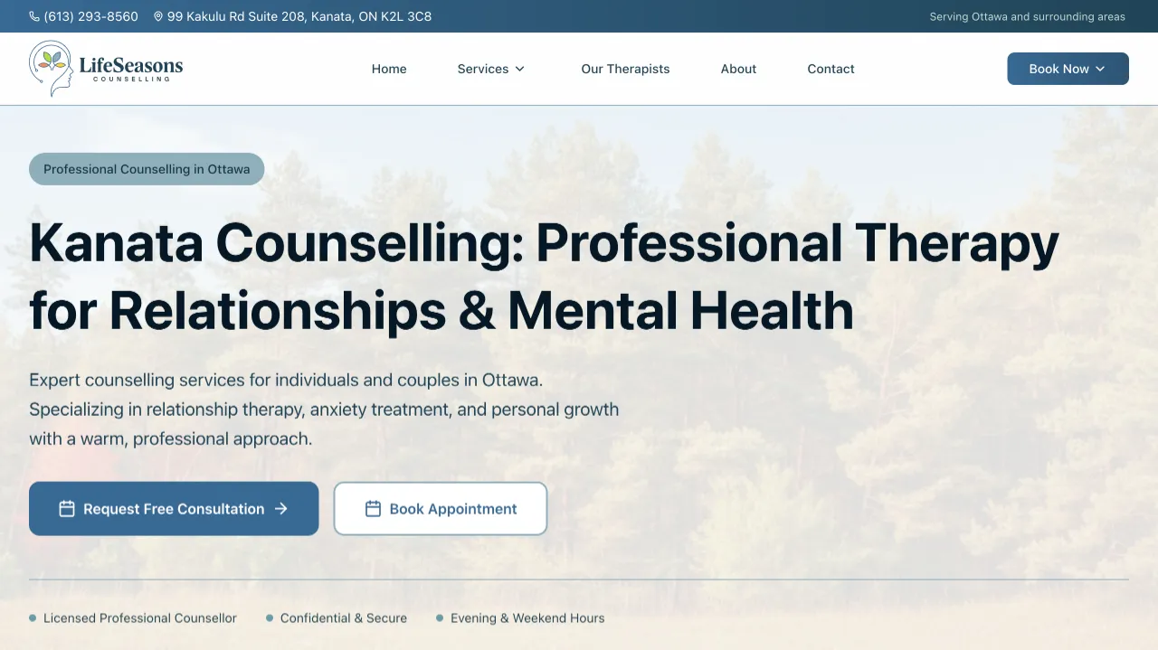 Life Seasons Counselling - Professional Website Design Portfolio by TheBomb® Digital Marketing - Custom Web Development Services in Toronto, Vancouver, Calgary, Ottawa, Montreal, Kelowna, Canada