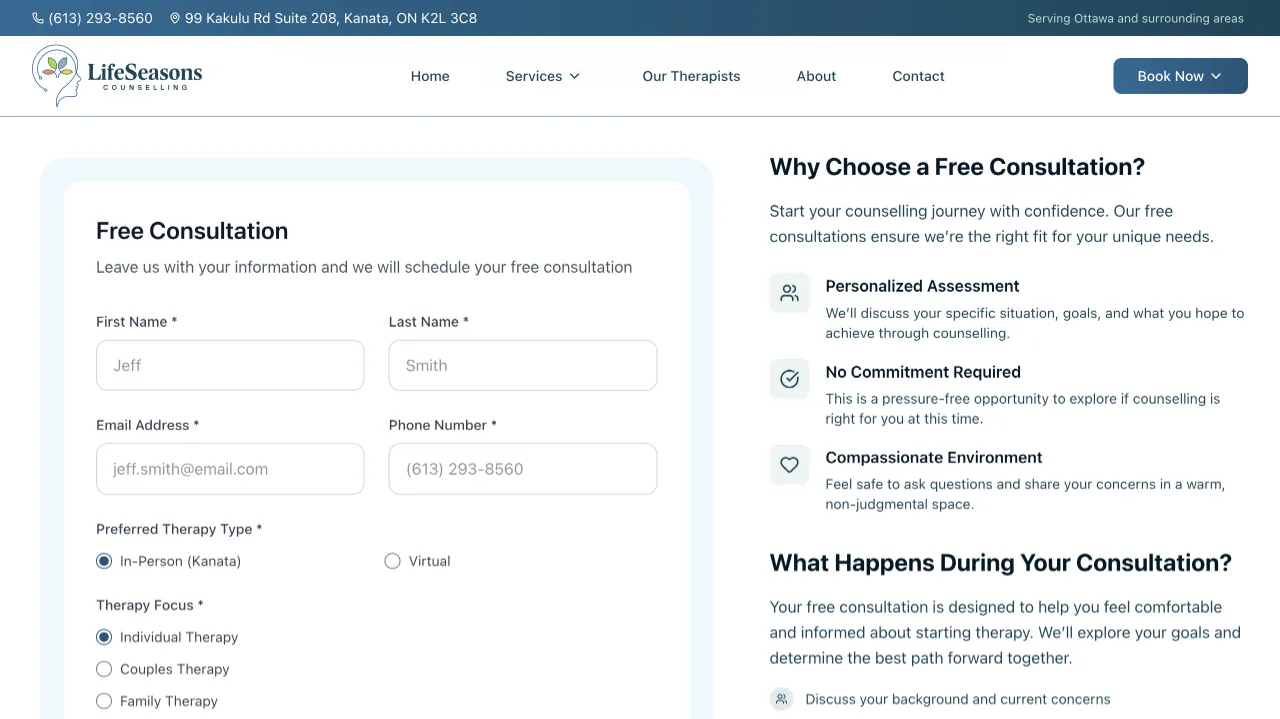 Life Seasons Counselling - Life Seasons Counselling Website Screenshot 3 - Professional Web Design Portfolio by TheBomb® Digital Marketing in Toronto, Vancouver, Calgary, Ottawa, Montreal, Kelowna, Canada