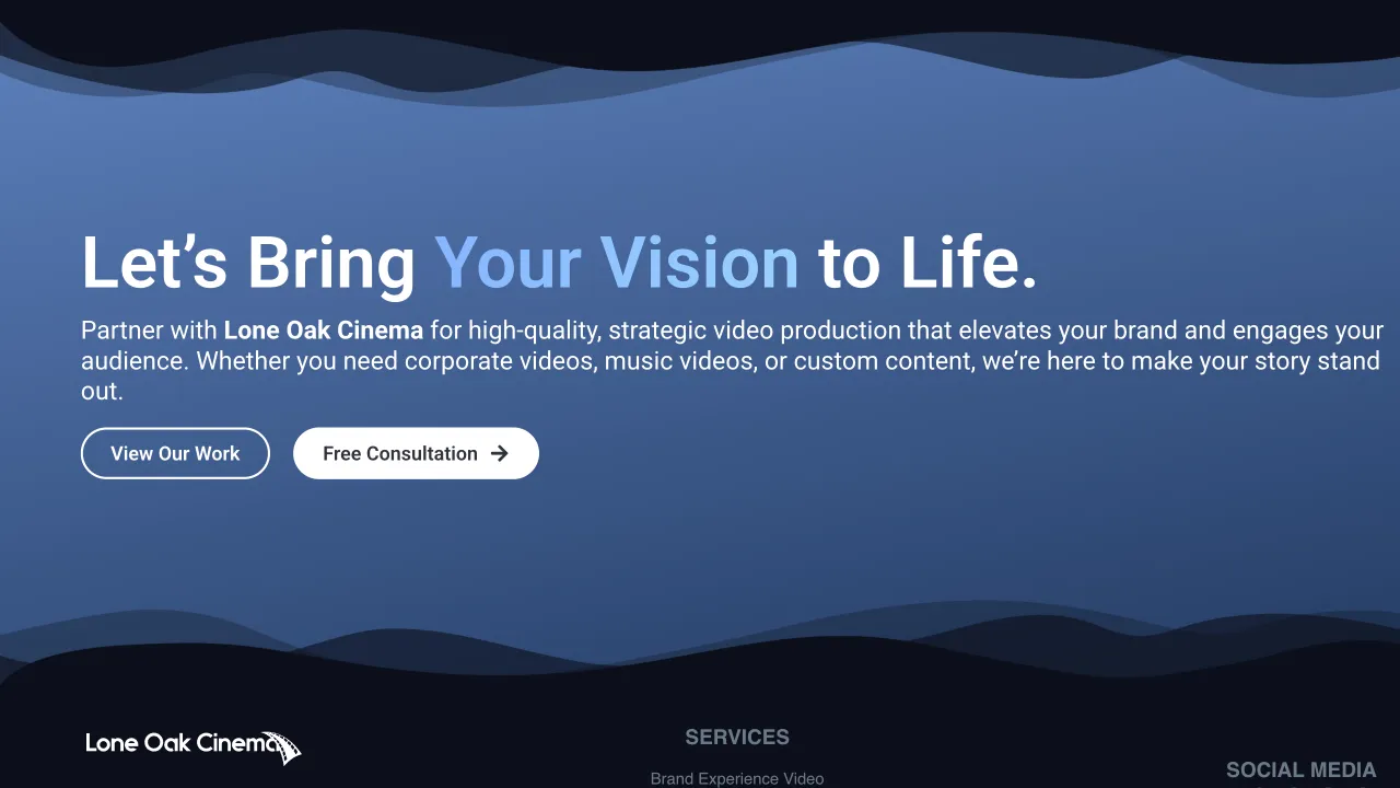 Lone Oak Cinema - Lone Oak Cinema Website Screenshot 1 - Professional Web Design Portfolio by TheBomb® Digital Marketing in Toronto, Vancouver, Calgary, Ottawa, Montreal, Kelowna, Canada