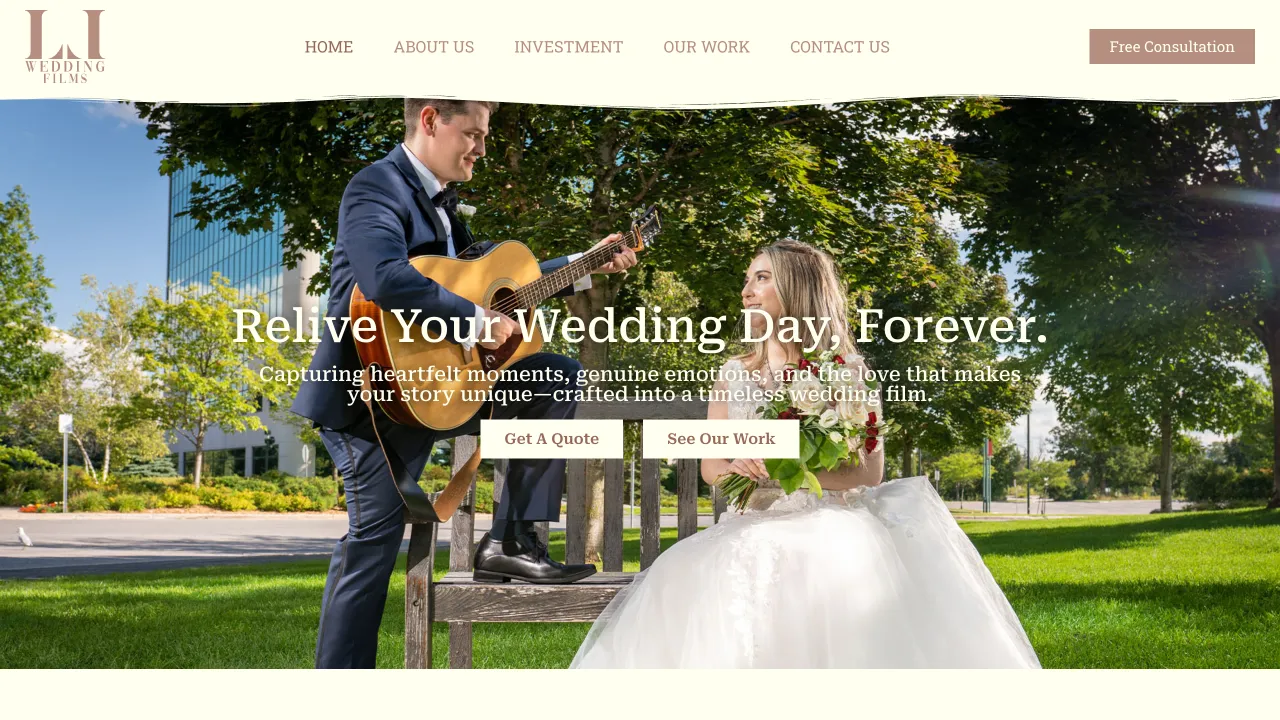 Love Letter Wedding Films - Professional Website Design Portfolio by TheBomb® Digital Marketing - Custom Web Development Services in Toronto, Vancouver, Calgary, Ottawa, Montreal, Kelowna, Canada