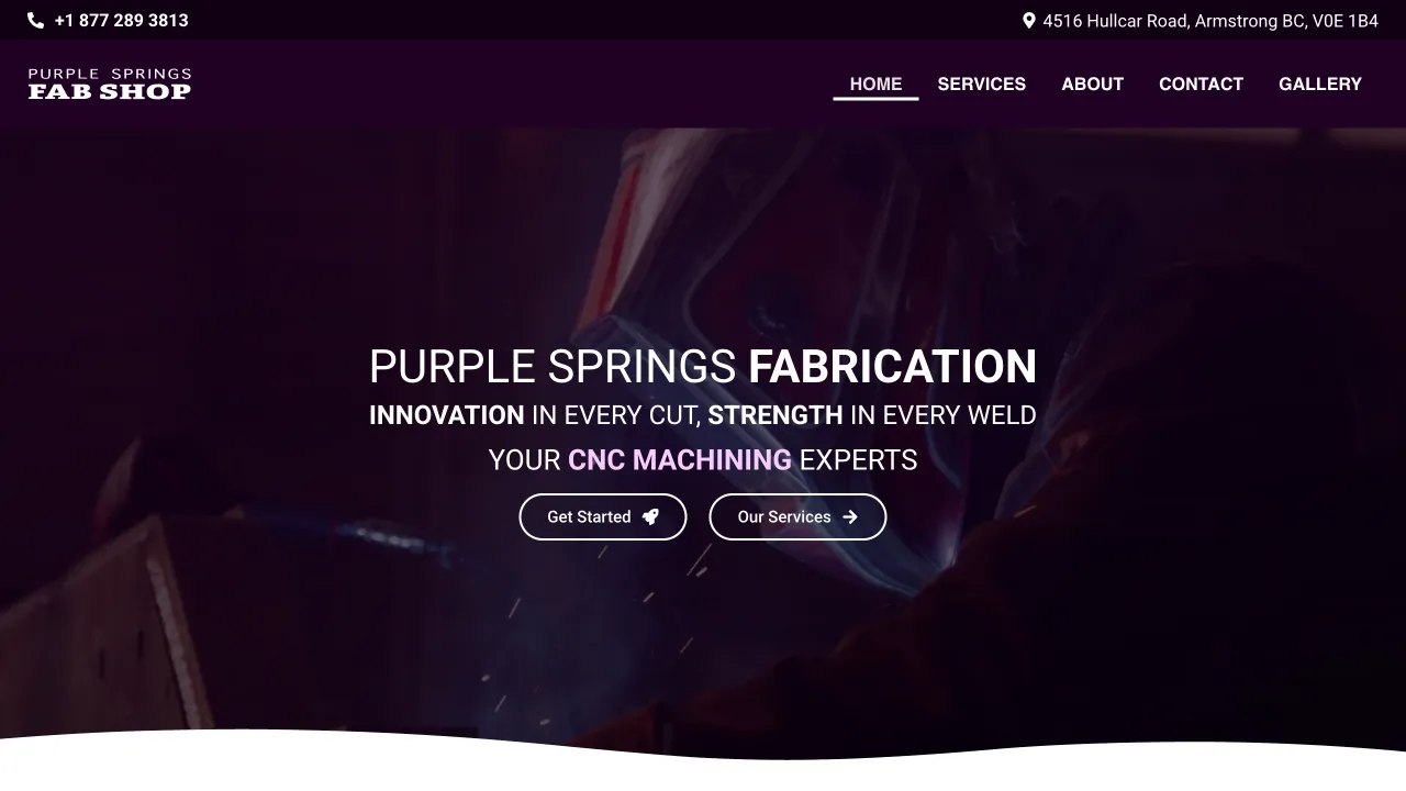 Purple Springs Fab - Professional Website Design Portfolio by TheBomb® Digital Marketing - Custom Web Development Services in Toronto, Vancouver, Calgary, Ottawa, Montreal, Kelowna, Canada
