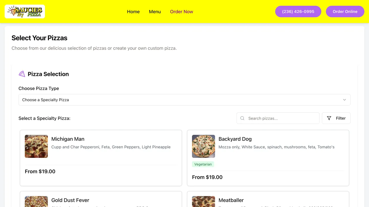 Online Pizza Ordering Platform - Professional Website Design Portfolio by TheBomb® Digital Marketing - Custom Web Development Services in Toronto, Vancouver, Calgary, Ottawa, Montreal, Kelowna, Canada